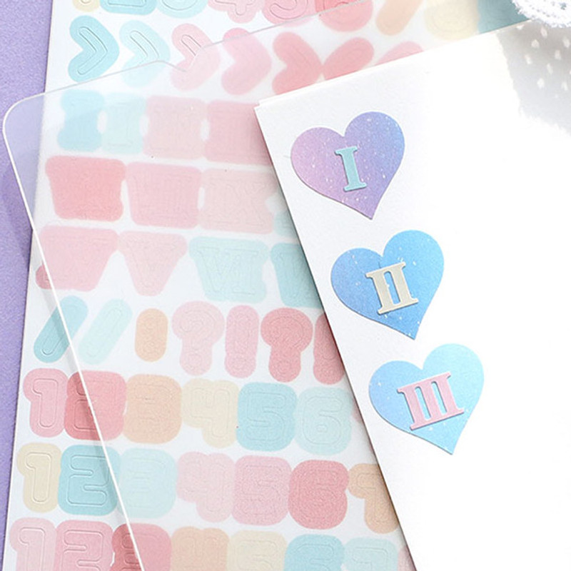 PLEPLE Number sticker 8 sheets set PLEPLE Number sticker 8 sheets set