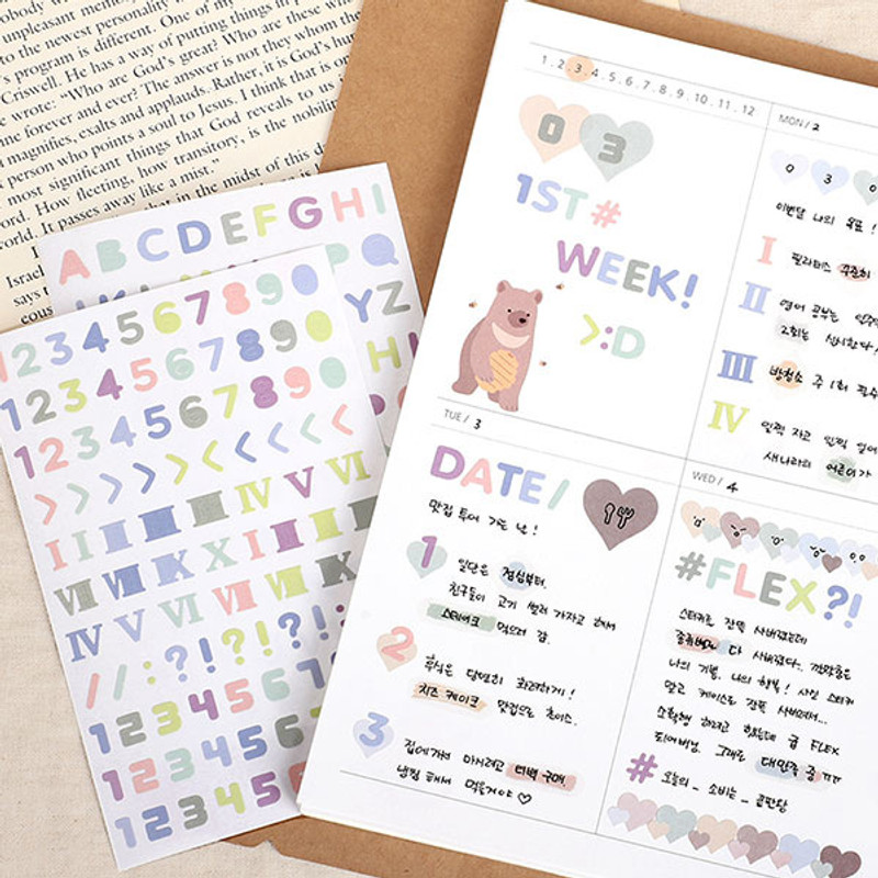 Usage example - PLEPLE Number sticker 8 sheets set Usage example - PLEPLE Number sticker 8 sheets set