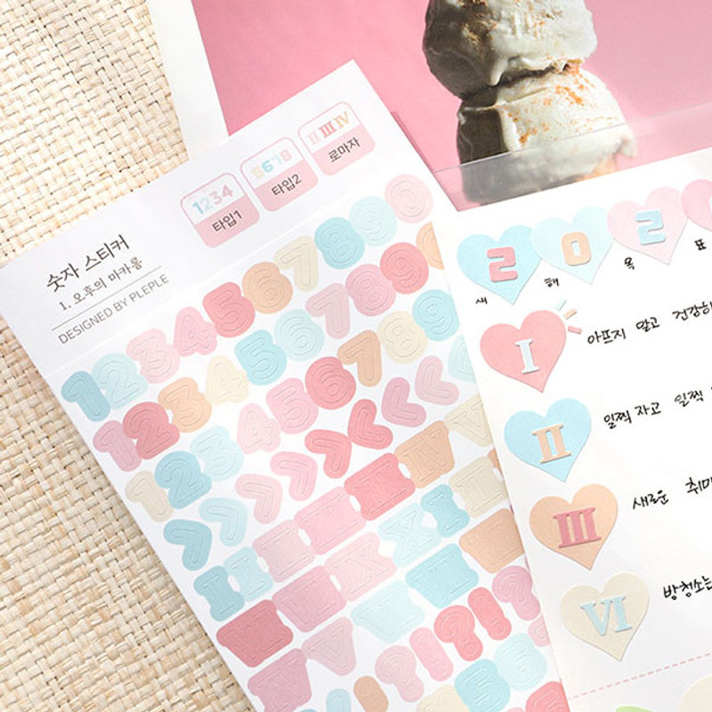Usage example - PLEPLE Number sticker 8 sheets set Usage example - PLEPLE Number sticker 8 sheets set
