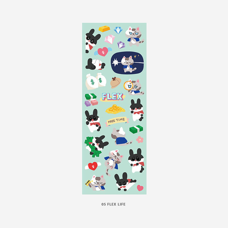 05 Flex life - PLEPLE Bunny life paper removable sticker