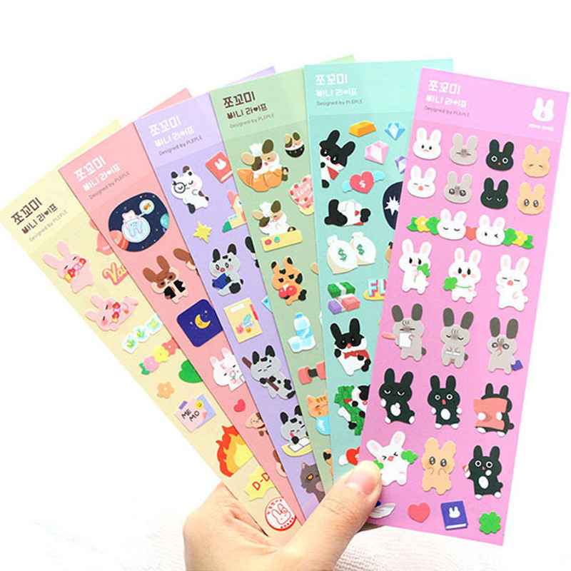 PLEPLE Bunny life paper removable sticker