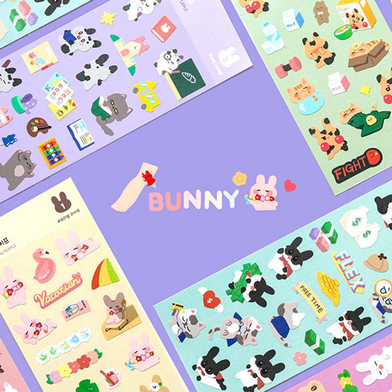 PLEPLE Bunny life paper removable sticker
