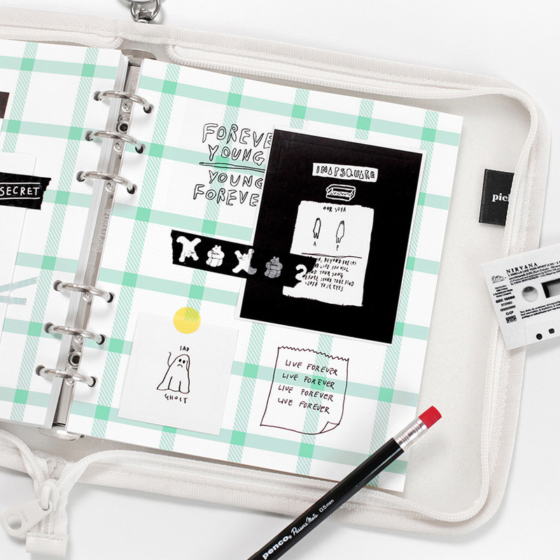 Mint - 2NUL Cherry pick wide A6 6-ring cross grid note paper refill