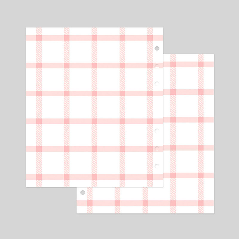 Pink - 2NUL Cherry pick wide A6 6-ring cross grid note paper refill