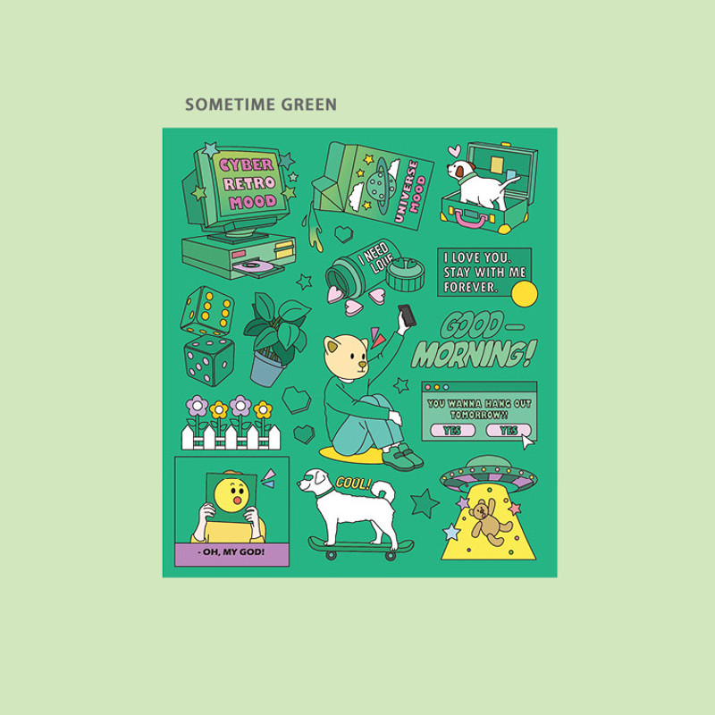 Sometime green - Ardium Pop illustration colorful point paper sticker ver5 Sometime green - Ardium Pop illustration colorful point paper sticker ver5