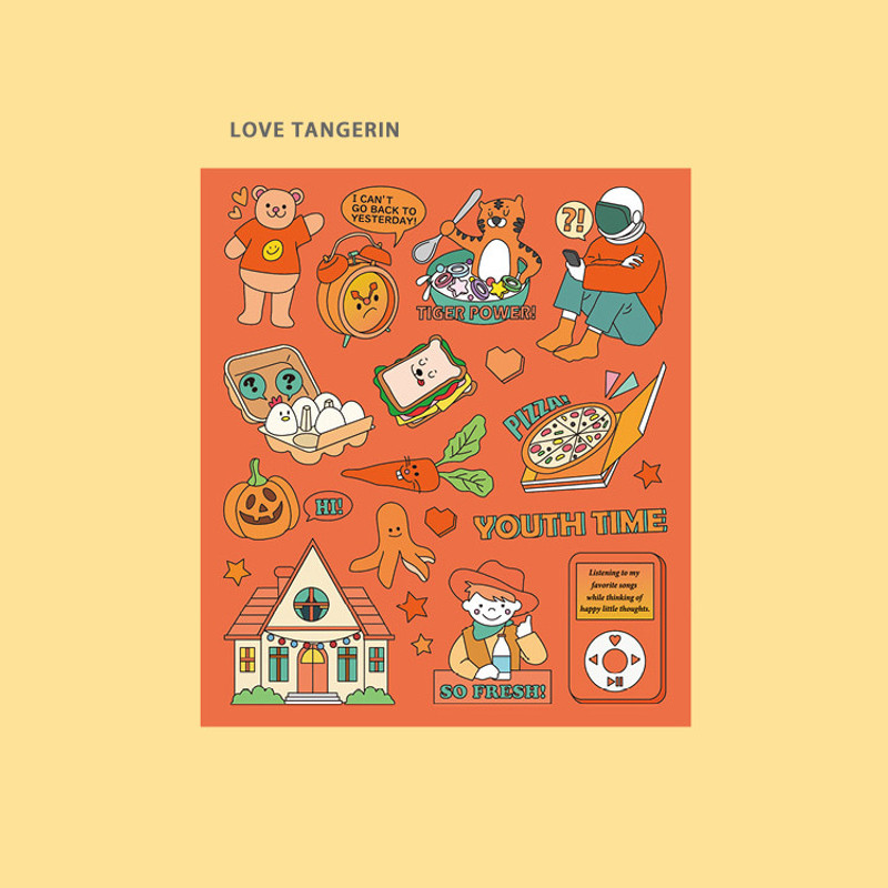 Love tangerine - Ardium Pop illustration colorful point paper sticker ver5 Love tangerine - Ardium Pop illustration colorful point paper sticker ver5