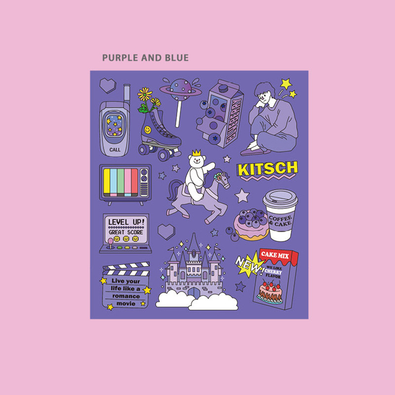 Purple and blue - Ardium Pop illustration colorful point paper sticker ver5 Purple and blue - Ardium Pop illustration colorful point paper sticker ver5