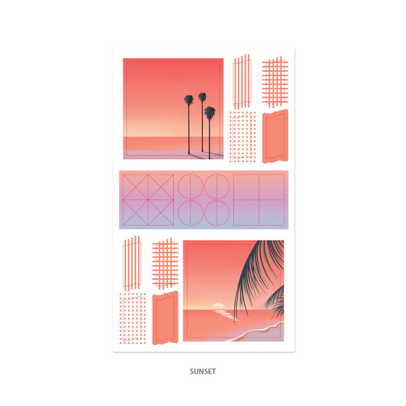 Sunset - istyle illustration paper sticker