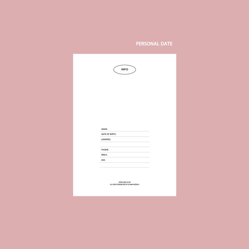Personal data - GMZ 2021 Kitsch heart dated weekly diary planner Personal data - GMZ 2021 Kitsch heart dated weekly diary planner