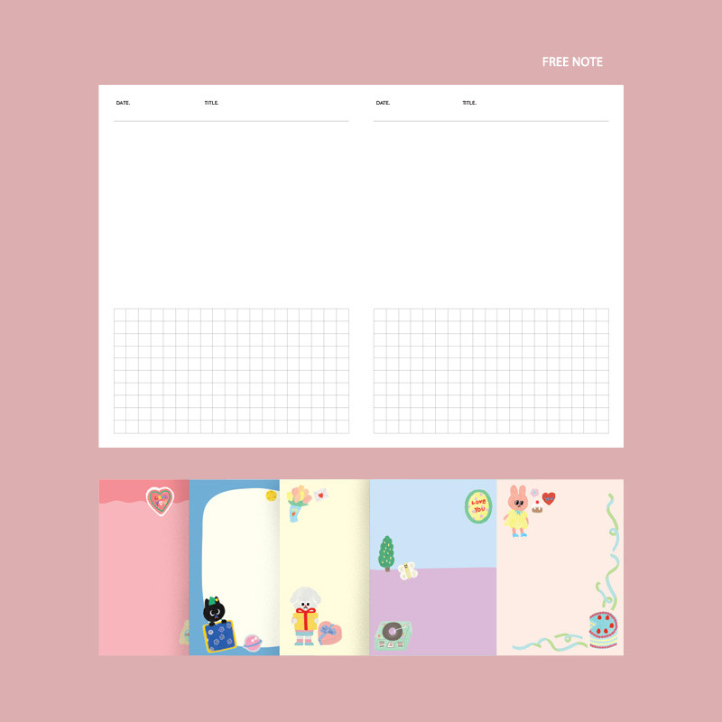 Free note - GMZ 2021 Kitsch heart dated weekly diary planner Free note - GMZ 2021 Kitsch heart dated weekly diary planner