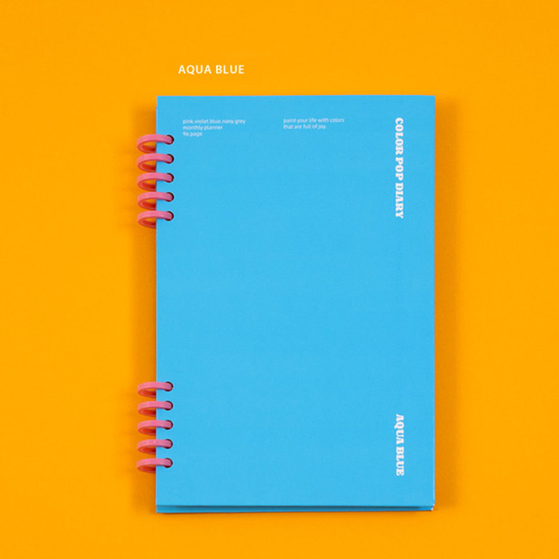 Aqua blue - Ardium Color pop 10 rings dateless monthly diary planner Aqua blue - Ardium Color pop 10 rings dateless monthly diary planner