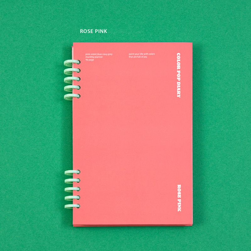 Rose Pink - Ardium Color pop 10 rings dateless monthly diary planner Rose Pink - Ardium Color pop 10 rings dateless monthly diary planner