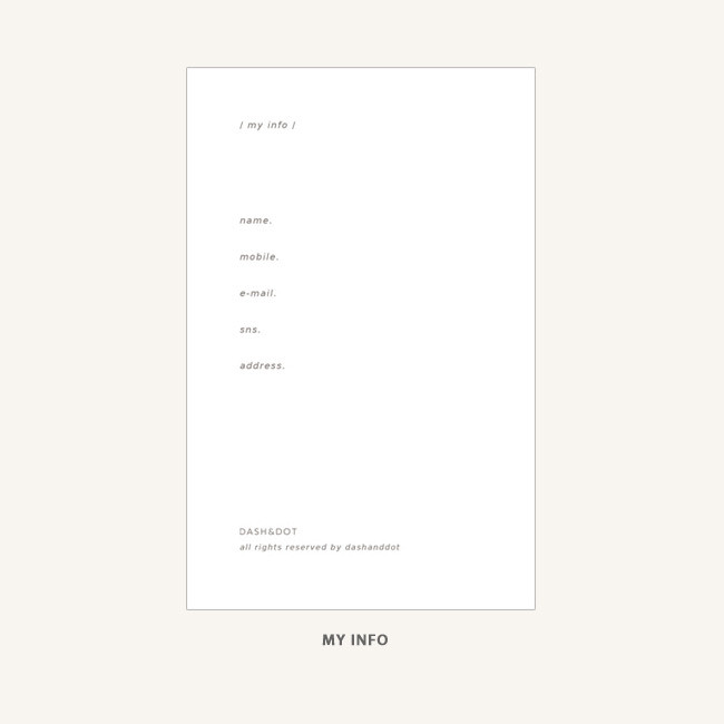 My info - Dash And Dot Wish dateless daily diary planner