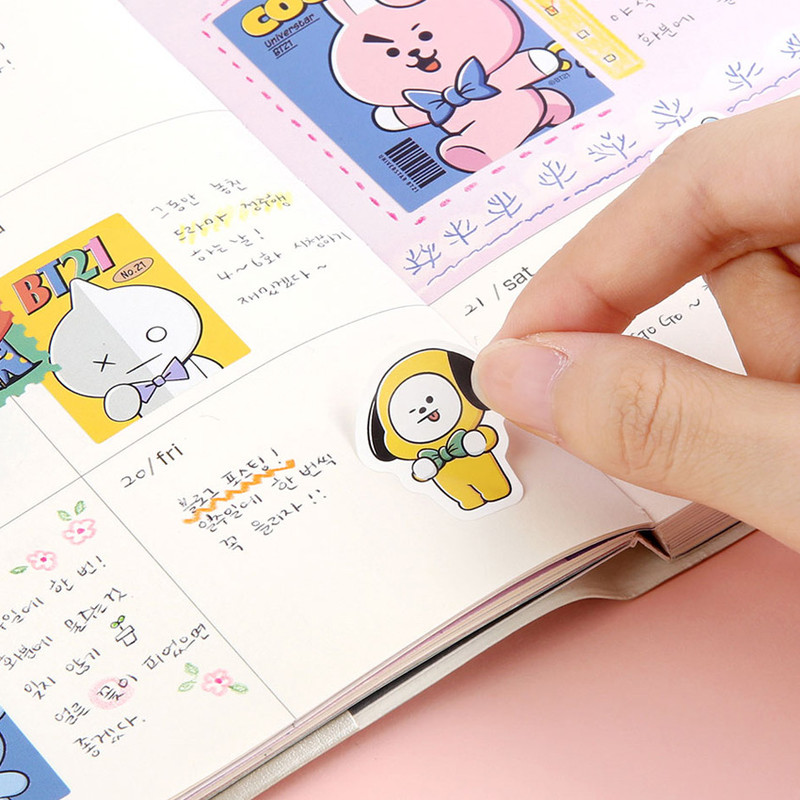 Usage example - BT21 Vintage paper removable sticker 6 sheets set