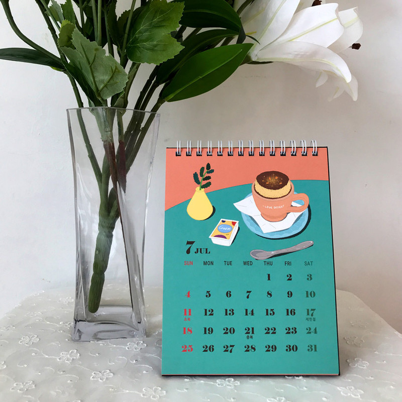 Design Comma-B 2021 Sweet dessert monthly desk calendar Design Comma-B 2021 Sweet dessert monthly desk calendar