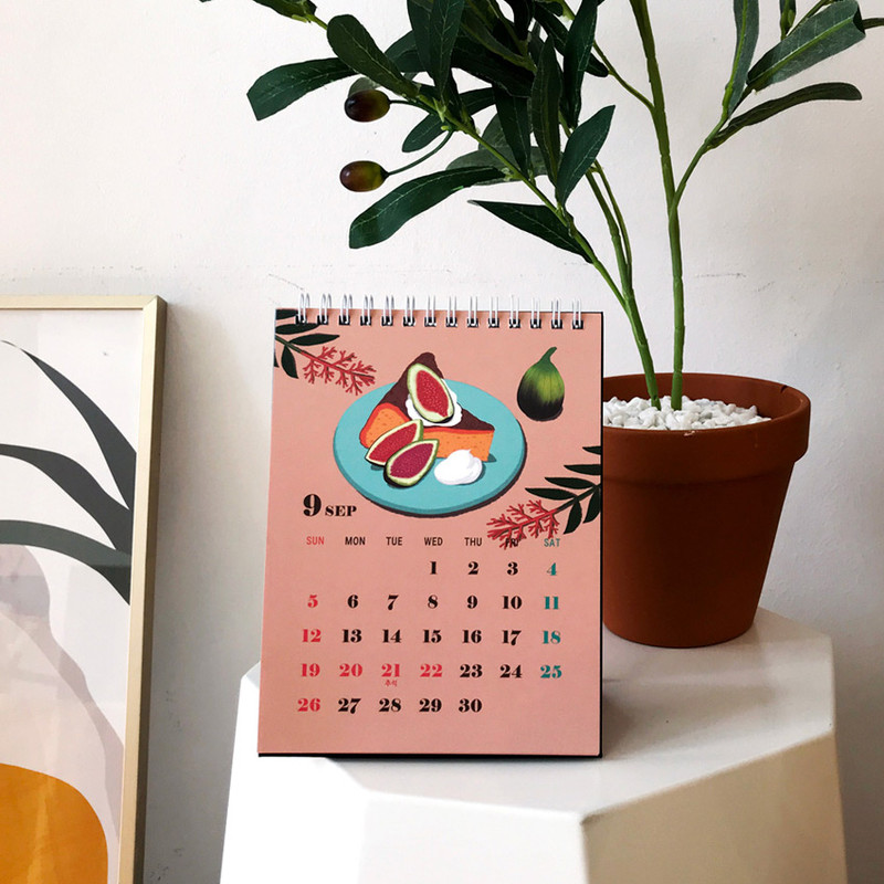 Design Comma-B 2021 Sweet dessert monthly desk calendar Design Comma-B 2021 Sweet dessert monthly desk calendar
