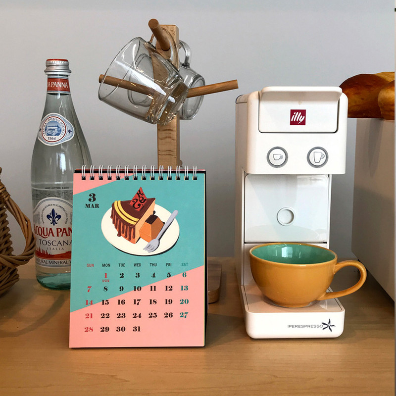 Design Comma-B 2021 Sweet dessert monthly desk calendar Design Comma-B 2021 Sweet dessert monthly desk calendar
