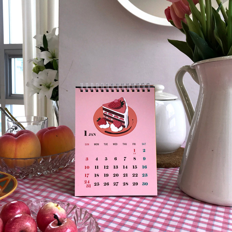 Design Comma-B 2021 Sweet dessert monthly desk calendar Design Comma-B 2021 Sweet dessert monthly desk calendar