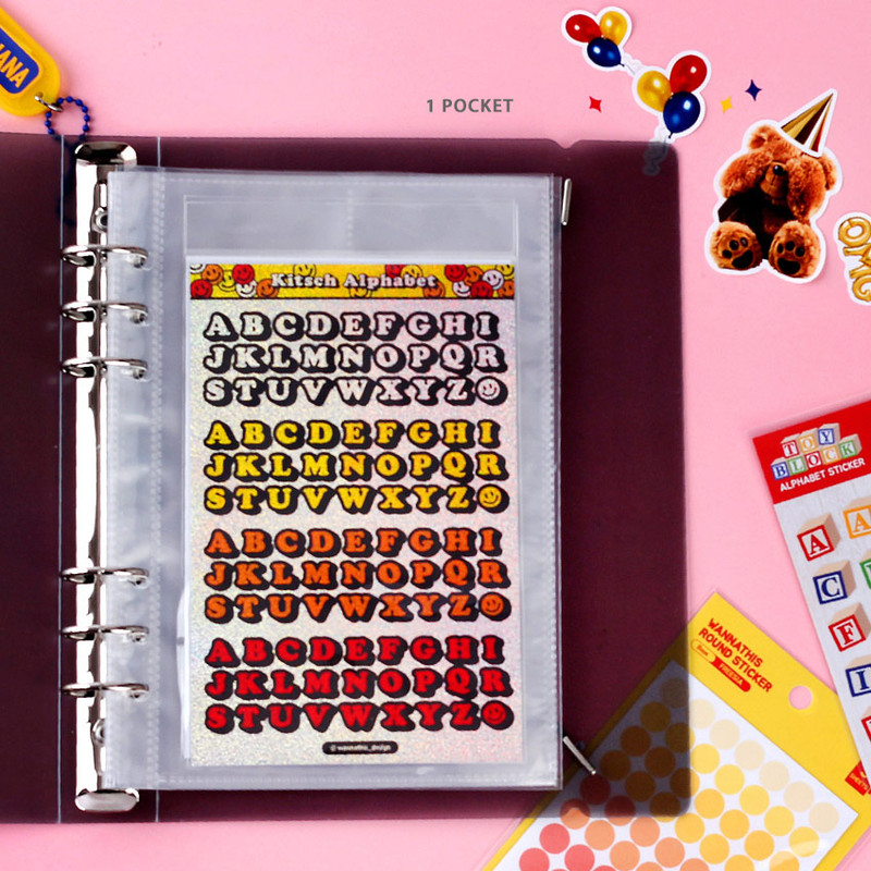 4 pockets - Wanna This A5 6 ring binder sticker storage album