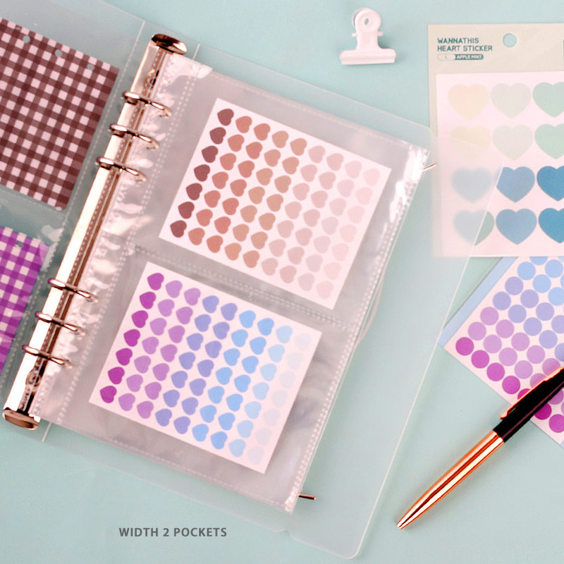 Width  2 pockets - Wanna This A5 6 ring binder sticker storage album