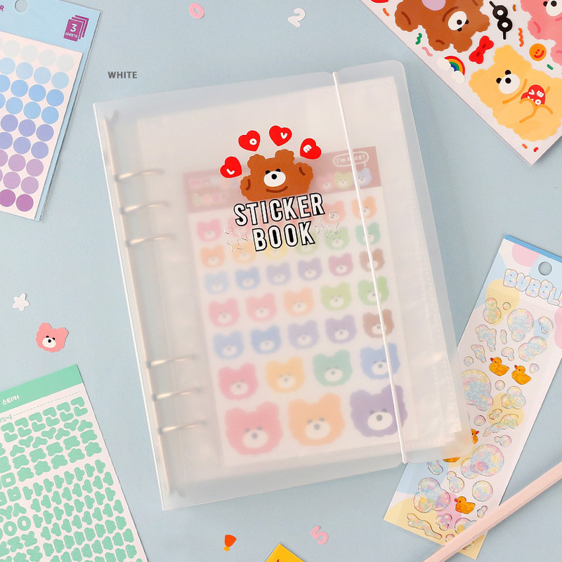 White - Wanna This A5 6 ring binder sticker storage album