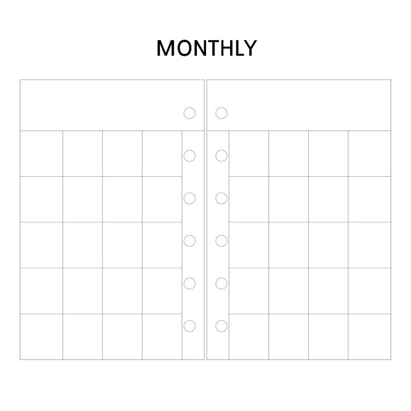 Monthly - Wanna This Picnic check A7 6-ring dateless monthly planner