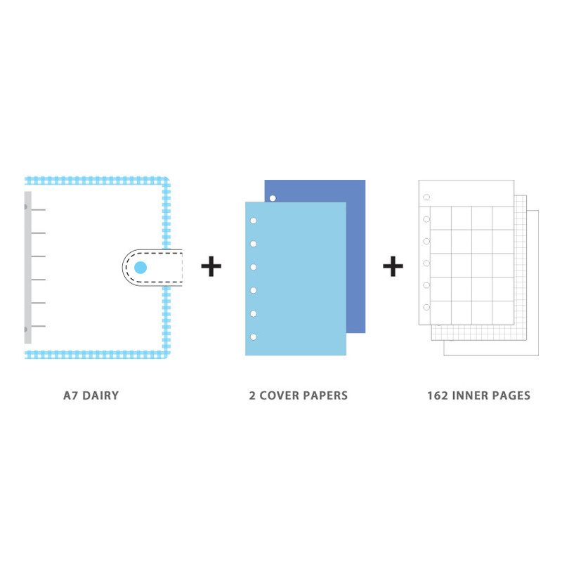 Composition - Wanna This Picnic check A7 6-ring dateless monthly planner
