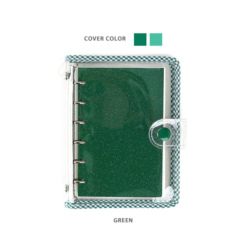 Green - Wanna This Picnic check A7 6-ring PVC binder