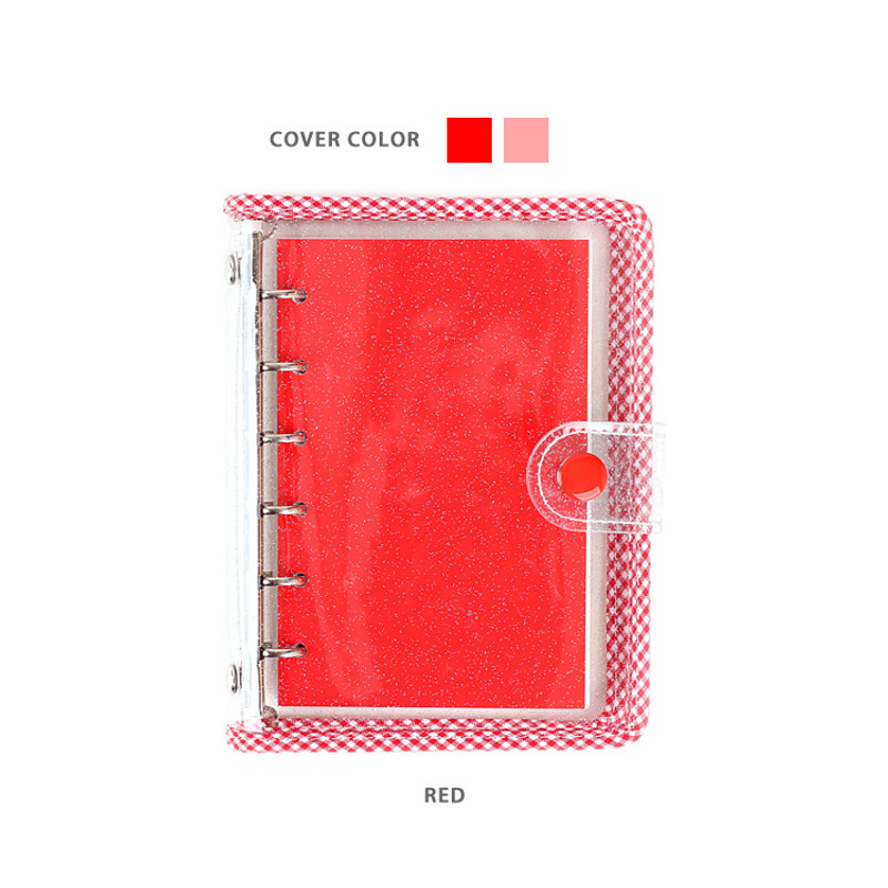 Red - Wanna This Picnic check A7 6-ring PVC binder