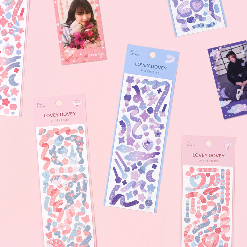 Dash And Dot Lovey dovey hologram deco sticker seal 07-12 Dash And Dot Lovey dovey hologram deco sticker seal 07-12