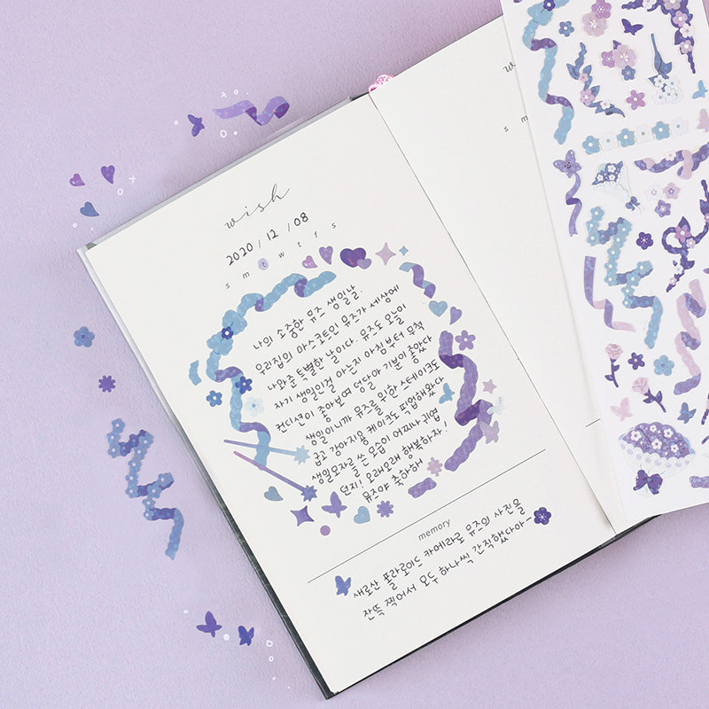 Usage example - Dash And Dot Lovey dovey hologram deco sticker seal 07-12 Usage example - Dash And Dot Lovey dovey hologram deco sticker seal 07-12