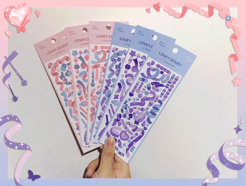 Twinkle sticker - Dash And Dot Lovey dovey hologram deco sticker seal 07-12 Twinkle sticker - Dash And Dot Lovey dovey hologram deco sticker seal 07-12