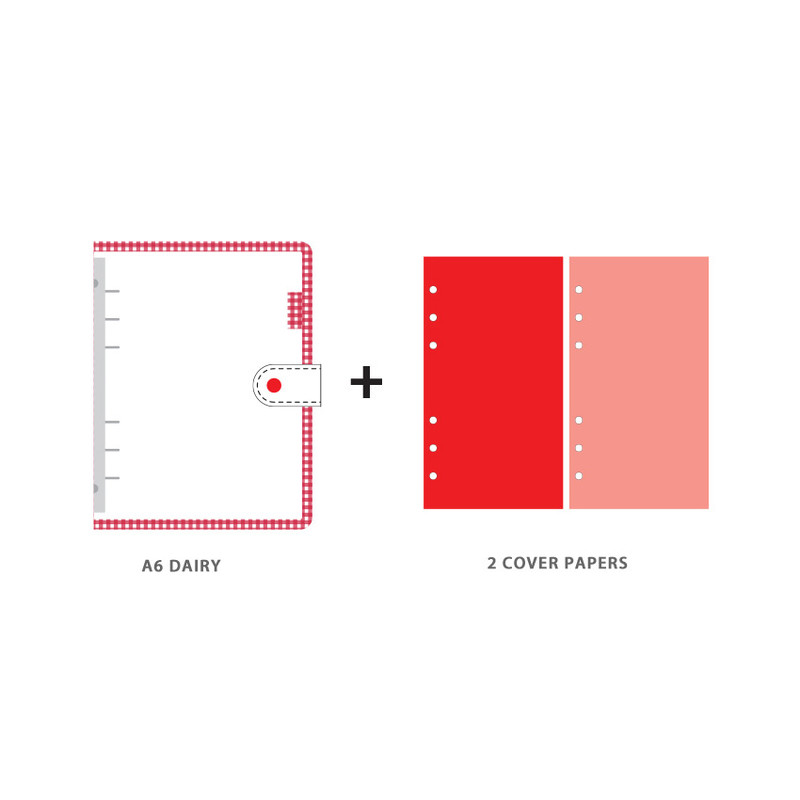 Composition - Wanna This Picnic check A6 6-ring PVC binder
