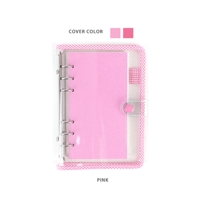 Pink - Wanna This Picnic check A6 6-ring PVC binder