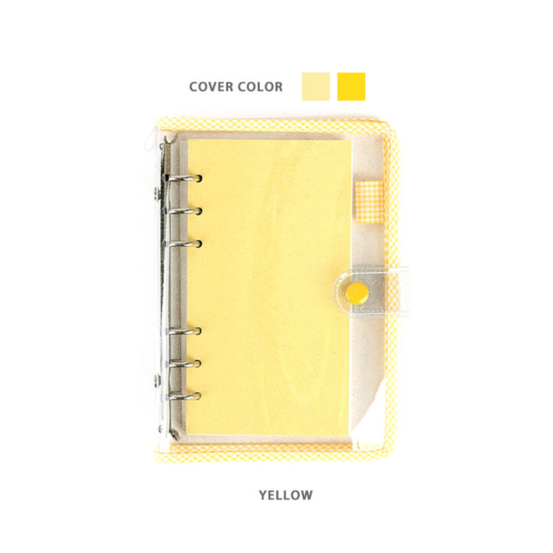 Yellow - Wanna This Picnic check A6 6-ring PVC binder