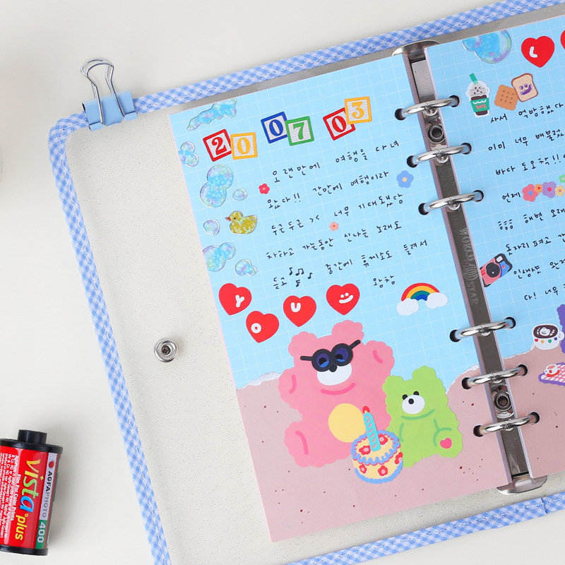 Usage example - Wanna This Picnic check A6 6-ring PVC binder