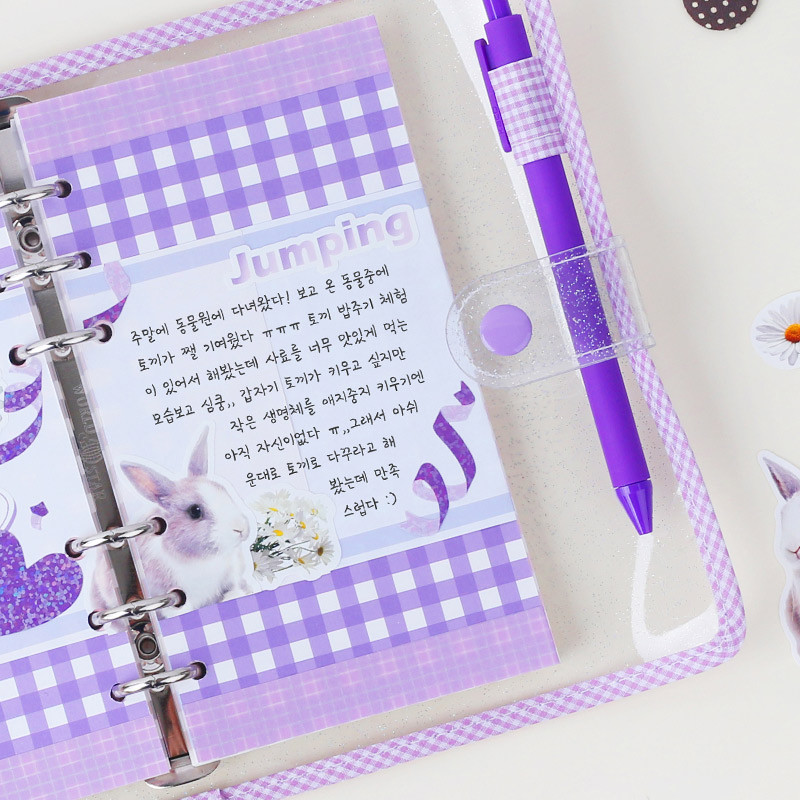 Usage example - Wanna This Picnic check A6 6-ring PVC binder