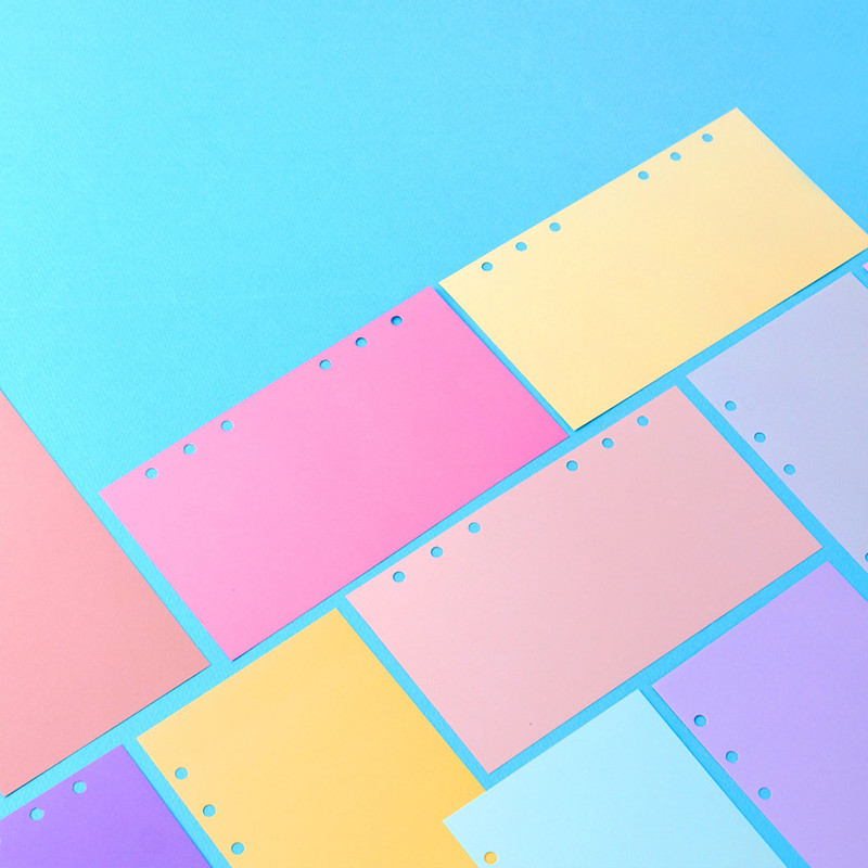Wanna This Color blank paper A6 size 6 holes refills set Wanna This Color blank paper A6 size 6 holes refills set