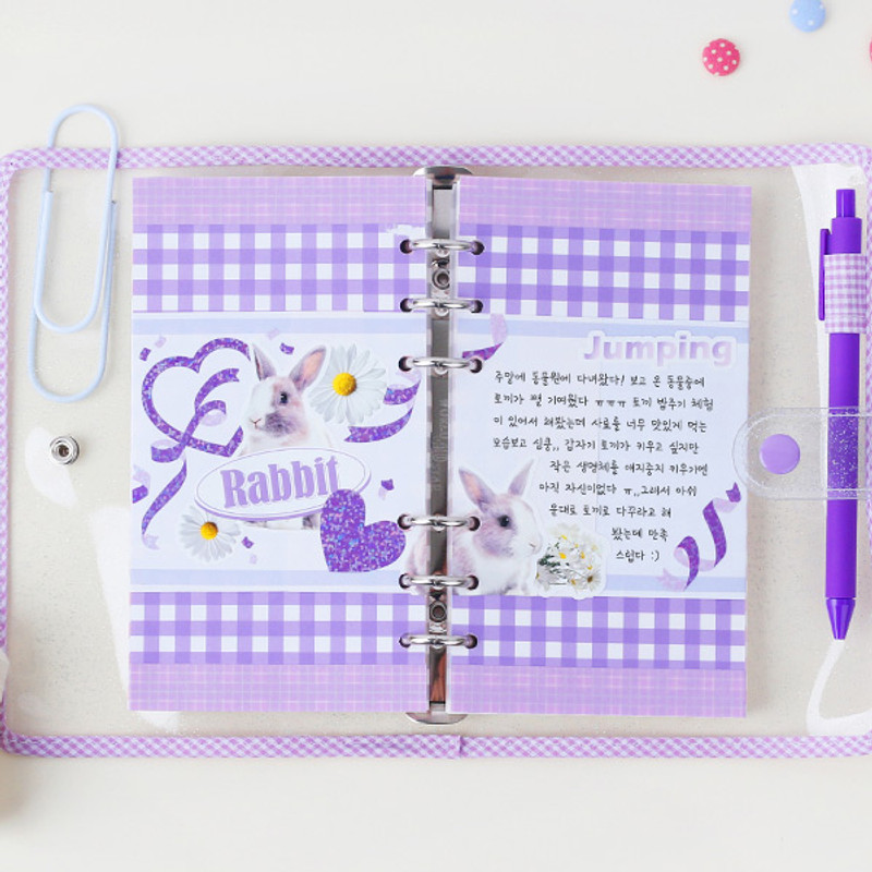 Deep - Wanna This Picnic check A6 size 6 holes paper refills set Deep - Wanna This Picnic check A6 size 6 holes paper refills set