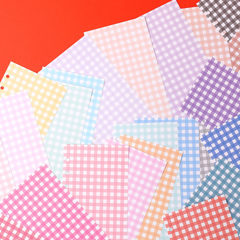 Wanna This Picnic check A6 size 6 holes paper refills set Wanna This Picnic check A6 size 6 holes paper refills set