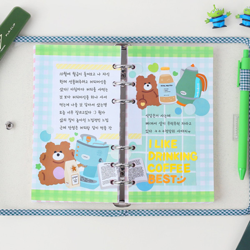 Light - Wanna This Picnic check A6 size 6 holes paper refills set Light - Wanna This Picnic check A6 size 6 holes paper refills set