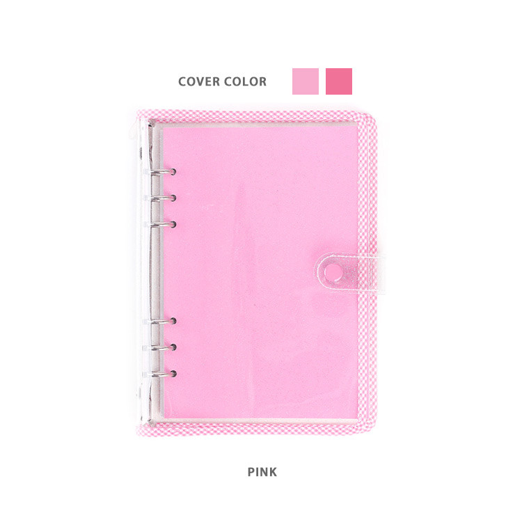 Pink - Wanna This Picnic check A5 6-ring PVC binder