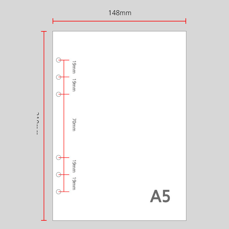 Size - Wanna This Color blank paper A5 size 6 holes refills set Size - Wanna This Color blank paper A5 size 6 holes refills set