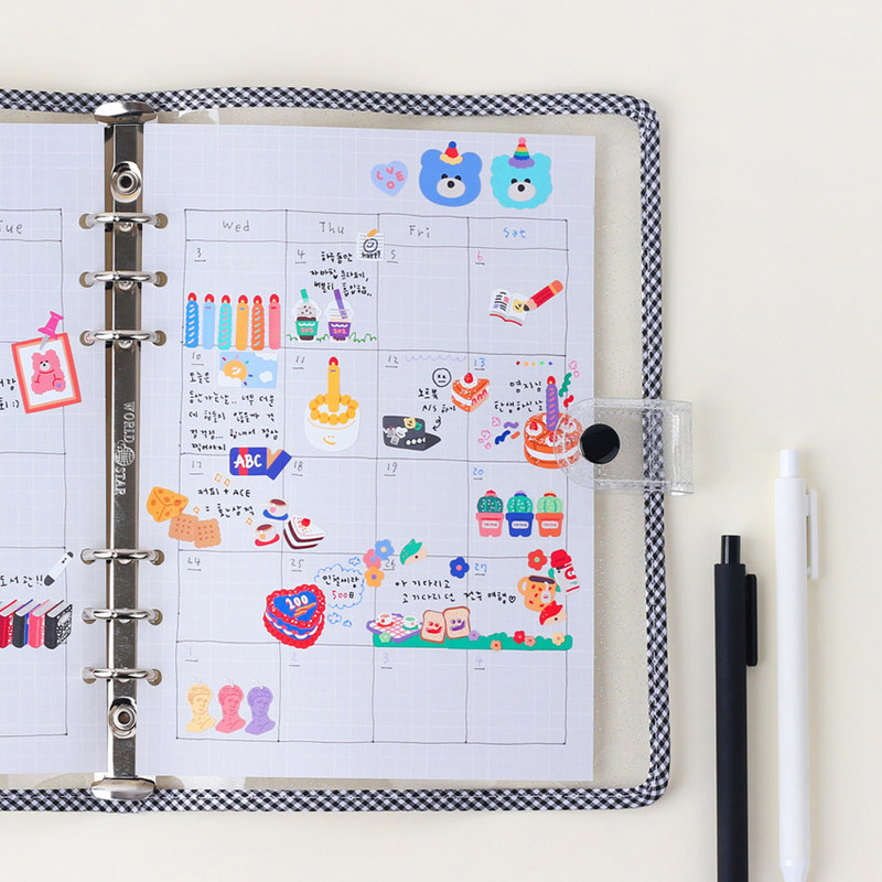 Usage example - Wanna This Palette grid A5 size 6 holes paper refills set Usage example - Wanna This Palette grid A5 size 6 holes paper refills set