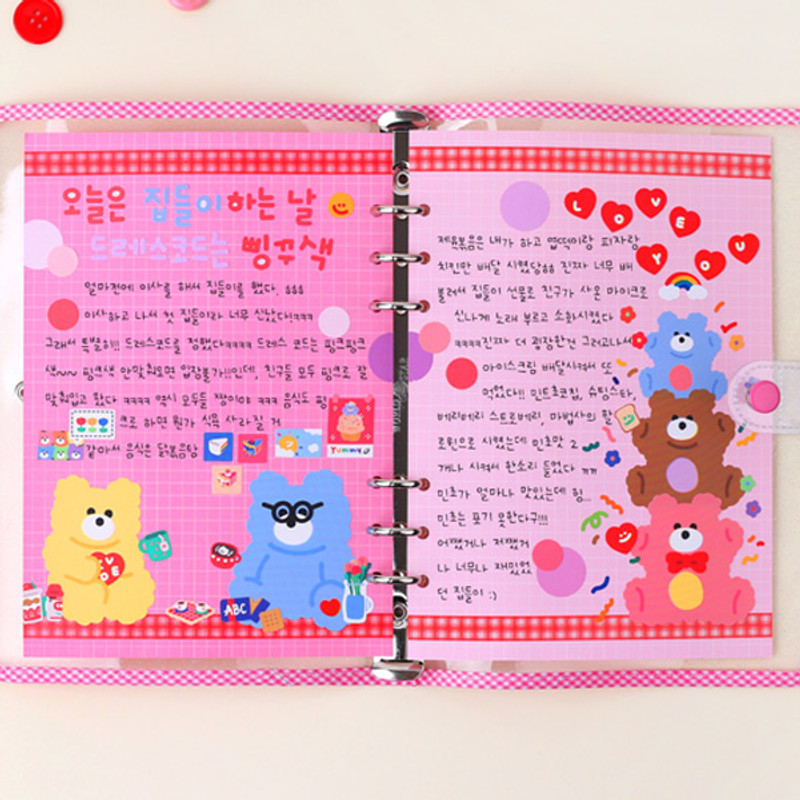 Usage example - Wanna This Palette grid A5 size 6 holes paper refills set Usage example - Wanna This Palette grid A5 size 6 holes paper refills set