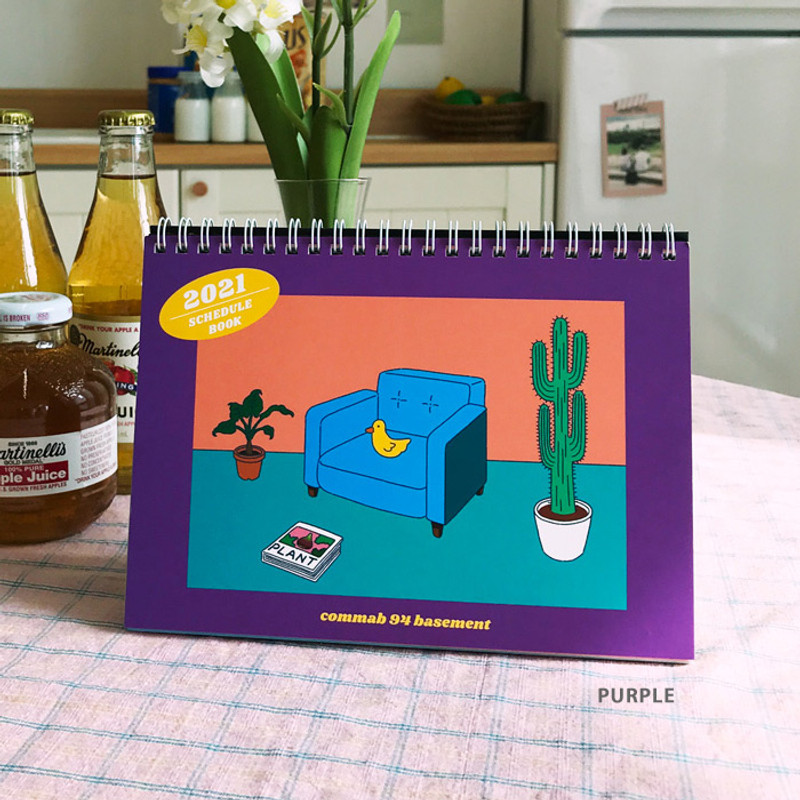 Purple - Design Comma-B 2021 Retro monthly standing desk scheduler
