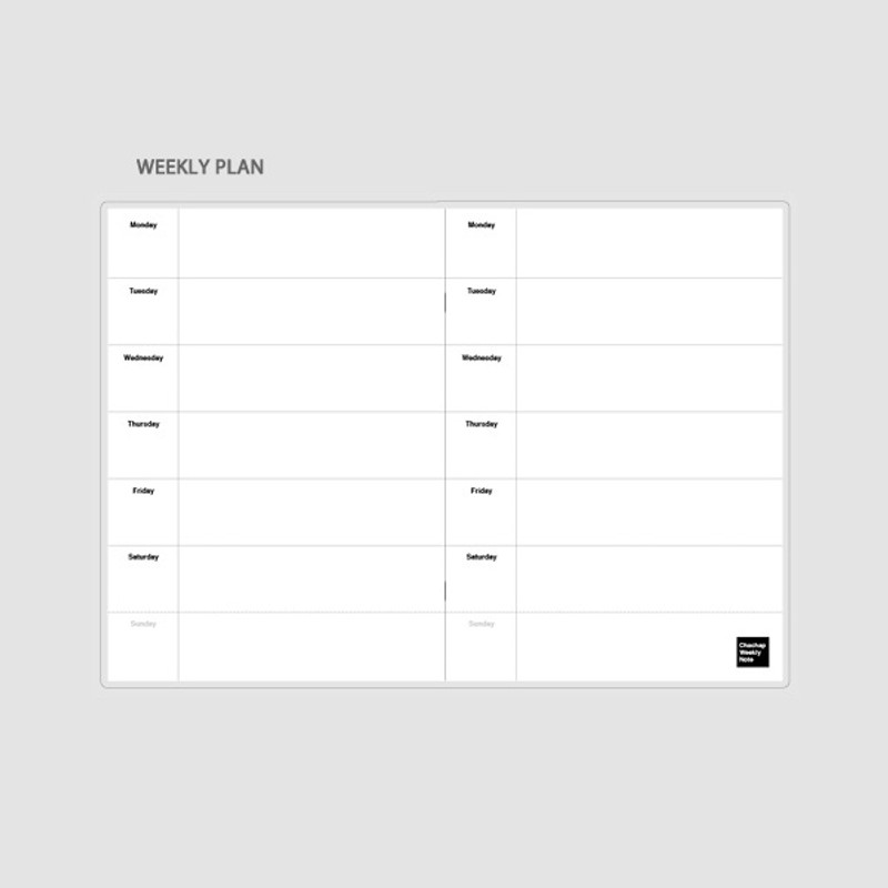 Weekly plan - Chachap 28 weeks dateless weekly planner