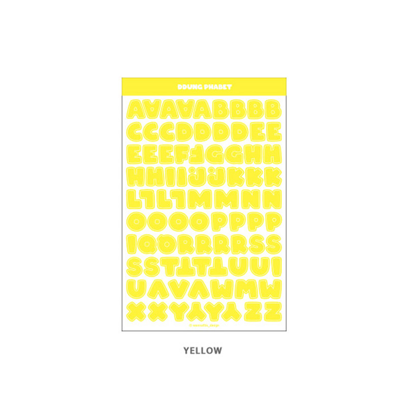 Yellow - Wanna This Ddung phabet pastel Alphabet letter sticker