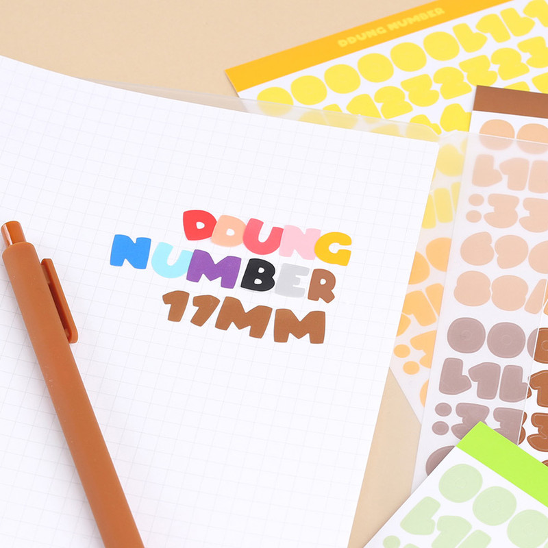 Wanna This Ddung phabet bold Number letter sticker