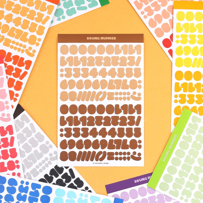 Wanna This Ddung phabet bold Number letter sticker
